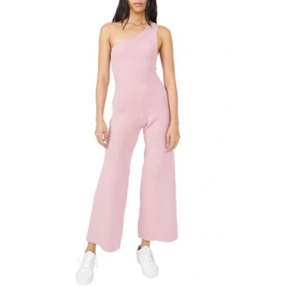 Free People Waverly Jumpsuit in Lilac Wine Medium New Womens Knit Outfit - Picture 13 of 13